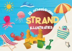 Strand Illustratie Set voor eigen gebruik