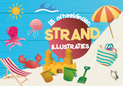 Strand Illustratie Set voor eigen gebruik