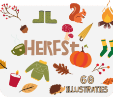 Herfst Illustratie Set voor eigen gebruik