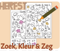 Zoek, Kleur en Zeg! - Herfst - Print