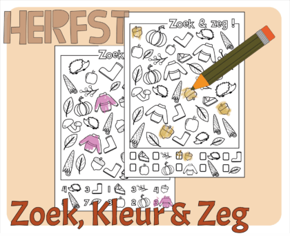 Zoek, Kleur en Zeg! - Herfst - Print