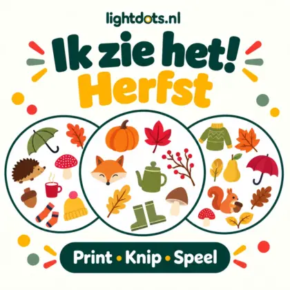 Ik zie het! Herfst – ronde kaarten met verschillende herfstillustraties