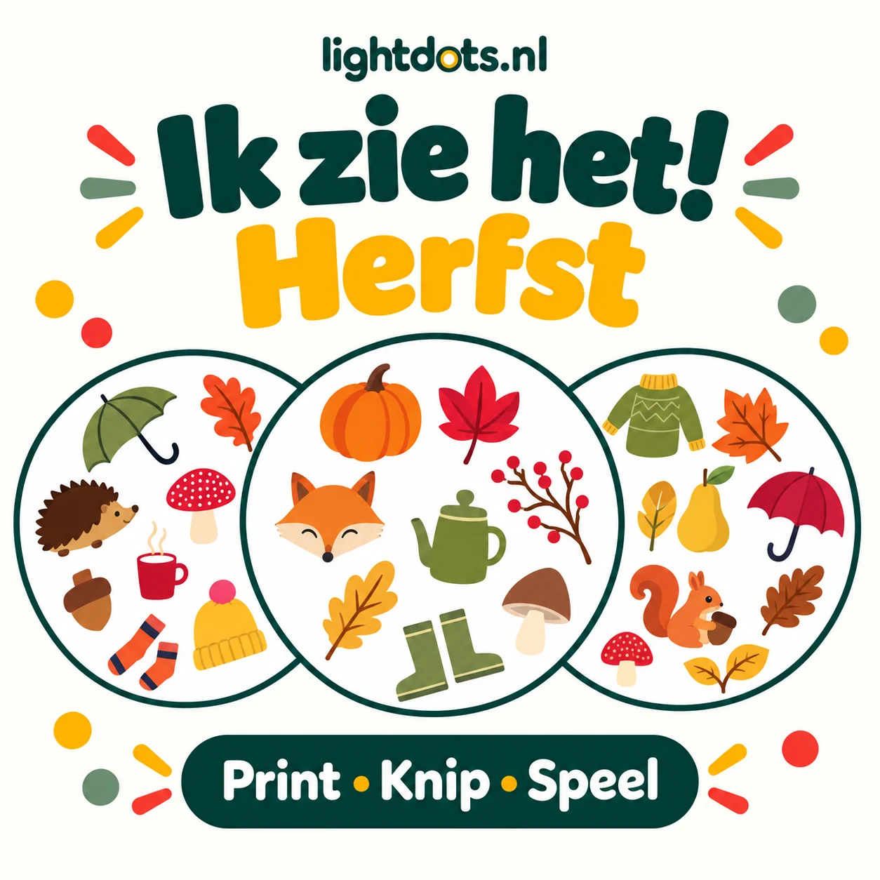 Ik zie het! Herfst met ronde herfstkaarten
