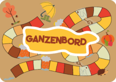 Ganzenbord - Herfst - Print (Kleur + Zwart, Wit)