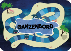 Ganzenbord - Spelbord - Haaien - Zomer - Vakantie - Strand - Print