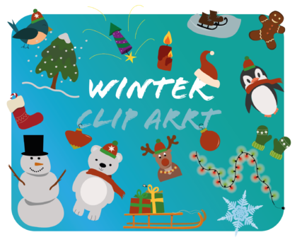 Winter en Kerstmis Illustratie Set voor eigen gebruik