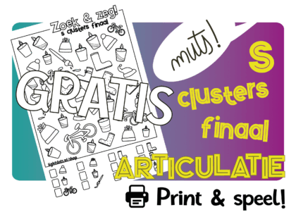 Zoek, Kleur en Zeg! - GRATIS - Articulatie - S Clusters Finaal