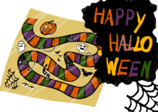 Ganzenbord - Halloween (oktober) - Print (Kleur)