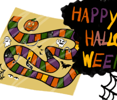 Ganzenbord - Halloween (oktober) - Print (Kleur)