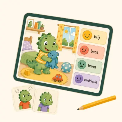 Dino’s Gevoelensavontuur – interactieve PowerPoint, printset en handleiding