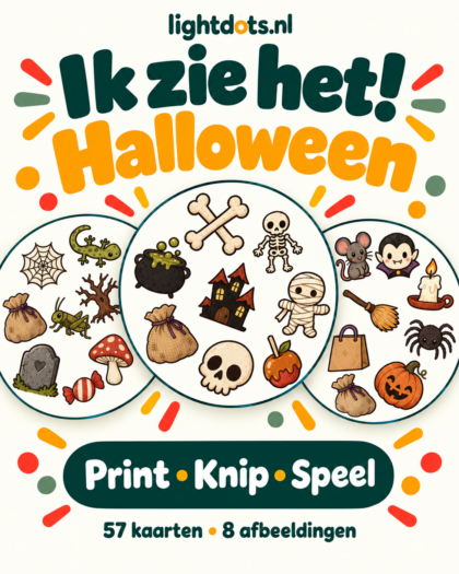 Ik zie het! Halloween – 57 printbare zoekkaarten