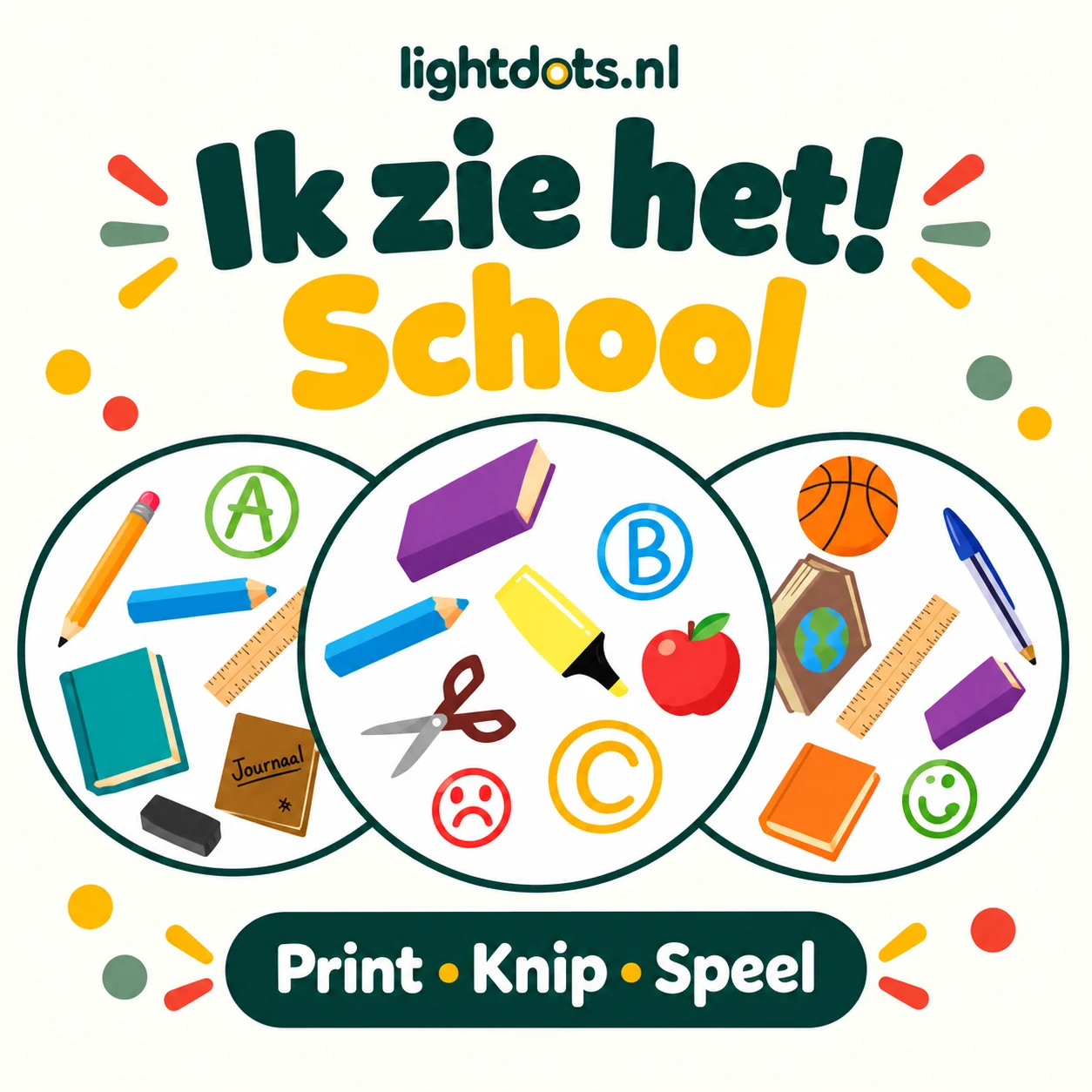 Ik zie het! School met ronde schoolkaarten